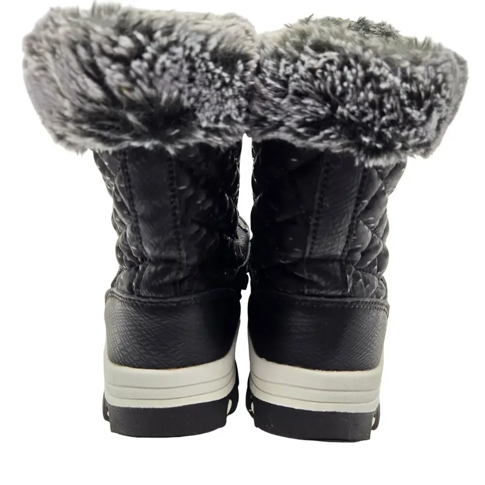 Hobibear 2 Girls Fur Insulated Water Resistant Lace Up Snow Boots Shoes Winter